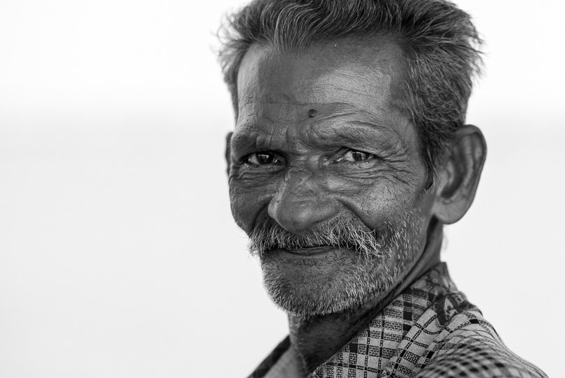 Menschen aus aller Welt: alter Mann in Indien